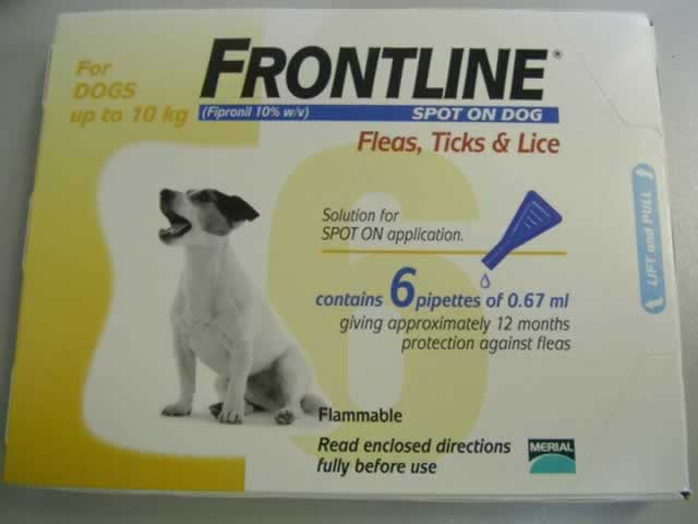 Frontline Spot on for dog under 22lbs(10kg) 6 pipettes
