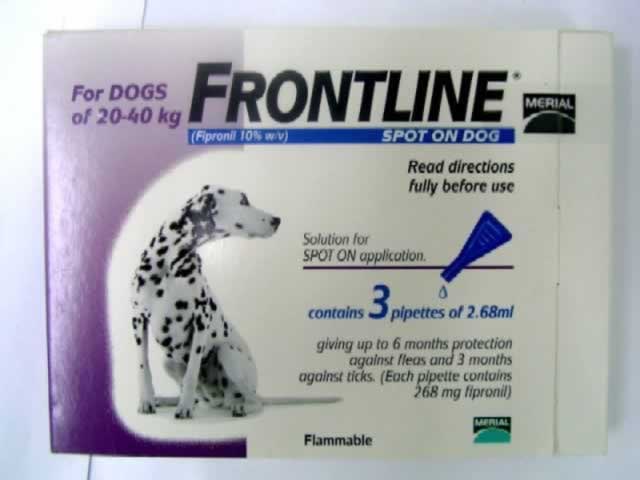 Frontline Spot on for dog 45-88lbs(20-40kg) 3 pipettes
