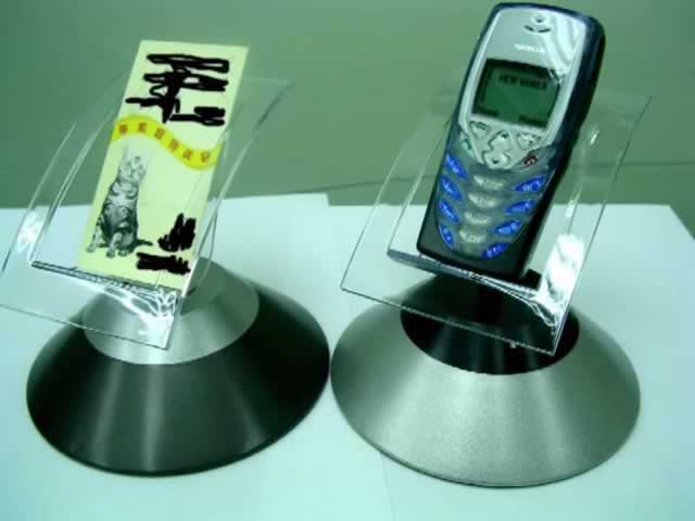 Cyber-look Card Holder & Mobile Stand Silver & Black